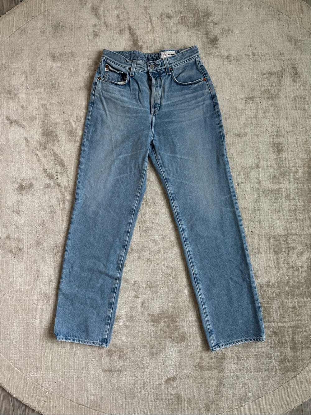 Ag Adriano Goldschmied Light Blue Straight-Leg Jeans